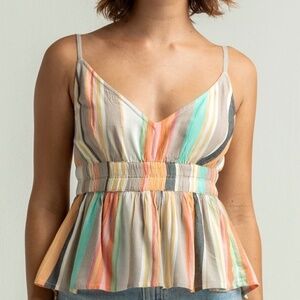 NWT - O’Neill Kelby stripe peplum sleeveless top
